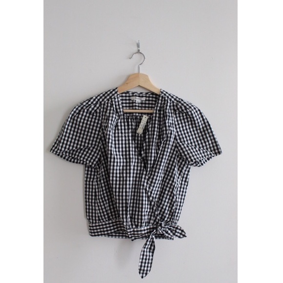 Madewell Checkered Side Tie Shirt - Picture 6 of 8